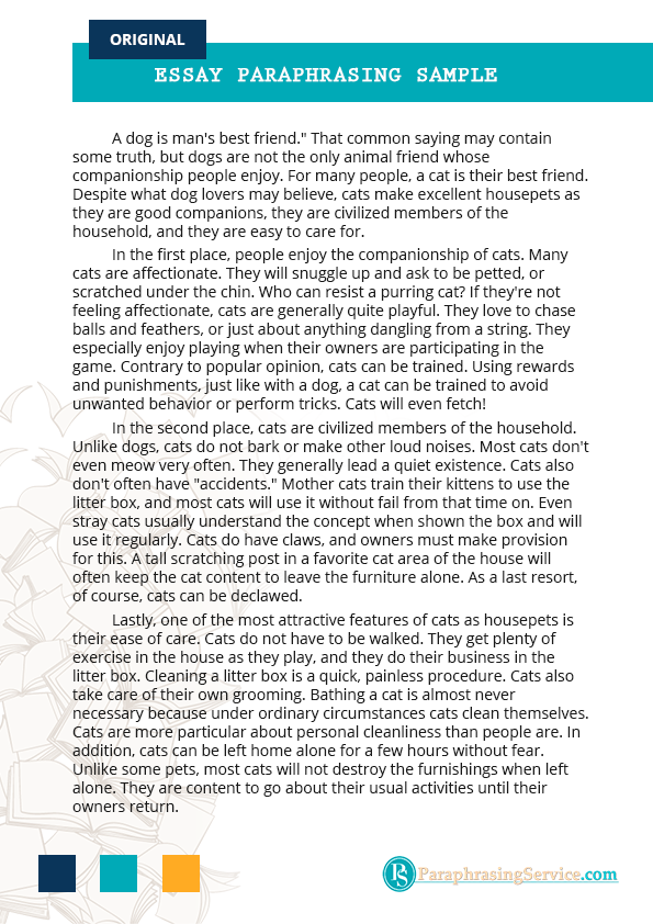 Example of paraphrasing with citation Example of paraphrasing with citation image